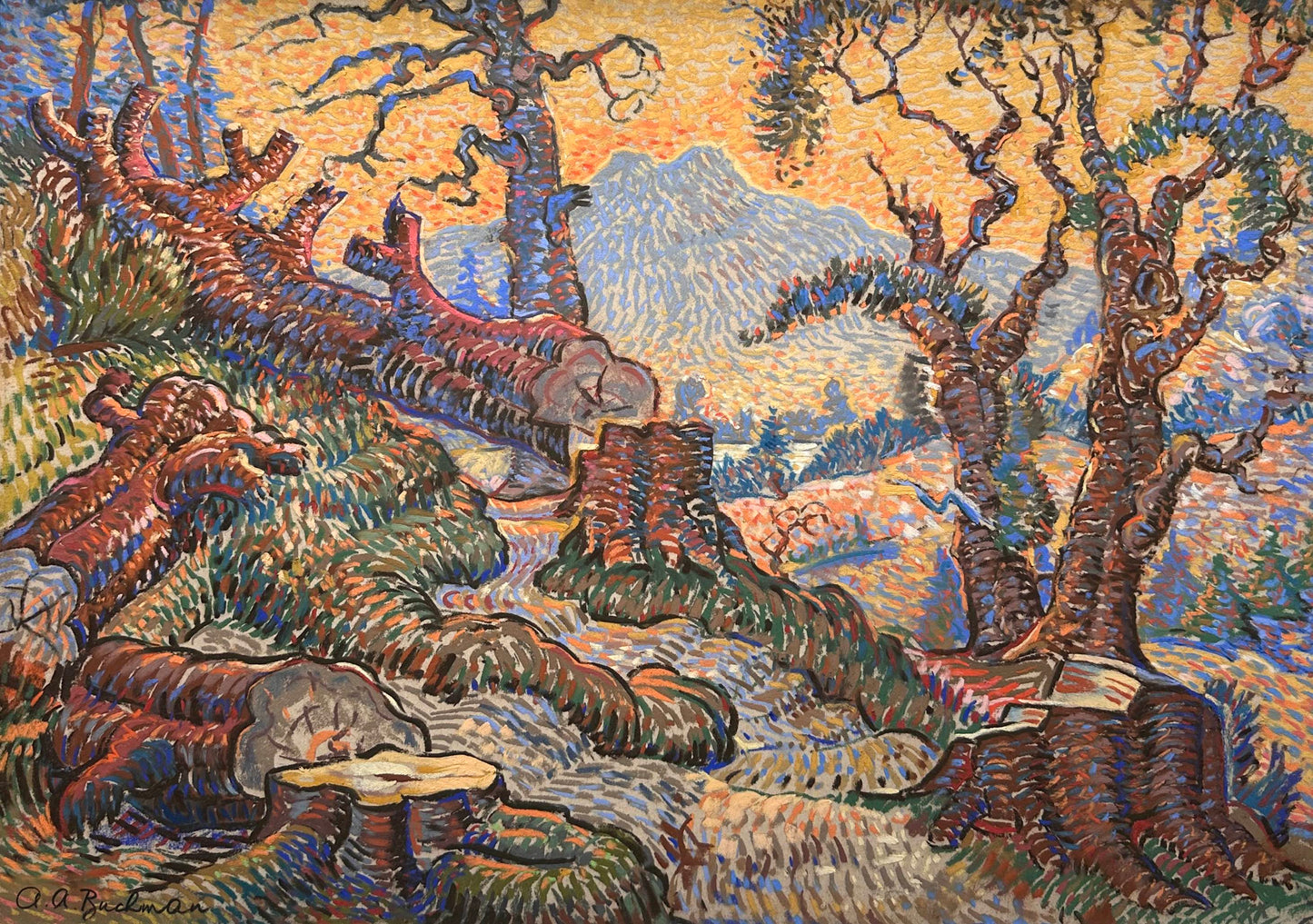 Arthur Avia Buchman (1904-1986), Scene in Enniskerry, Co Wicklow