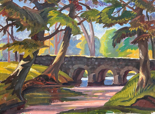 Arthur Buchman (1904-1986), Bridge & River scene