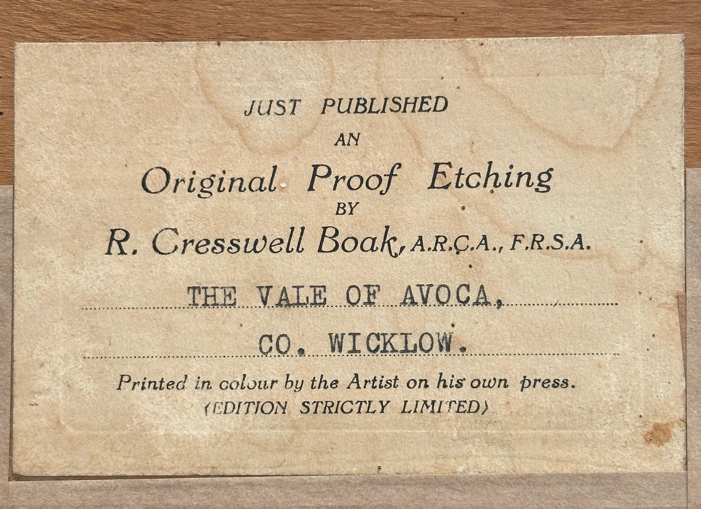 Robert Cresswell Boak (1875-1949), The Vale of Avoca, Co Wicklow