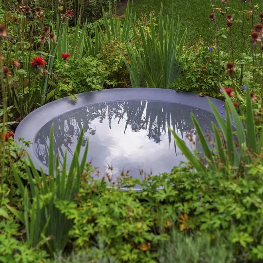 Galvanised steel water bowl, 100cm wide x 23cm deep