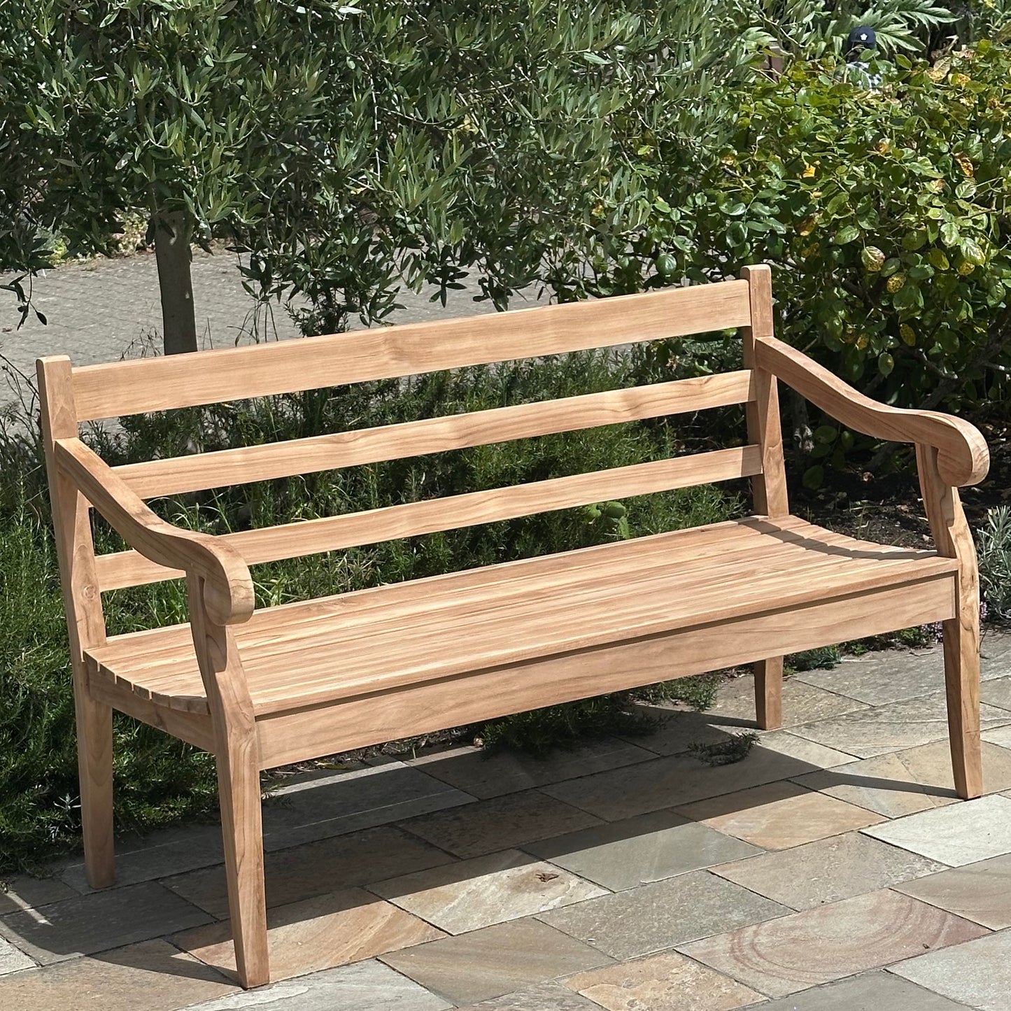 'Hamburg' garden bench, solid teak (120 or 150cm)