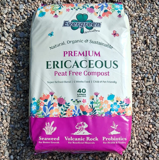 Premium peat-free Ericaceous compost, 40 litre bags (6 bags)
