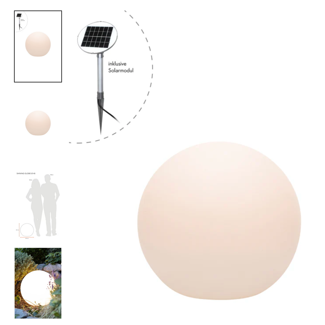 Solar 'Globe' light, 40cm diameter