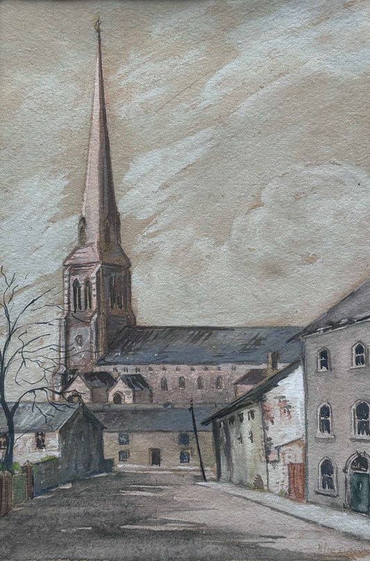 Anonymous, Twentieth Century Street with Church