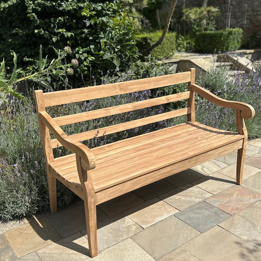 'Hamburg' garden bench, solid teak (120 or 150cm)