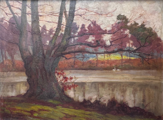 Thomas Bond Walker (1861-1933), Swans on the River