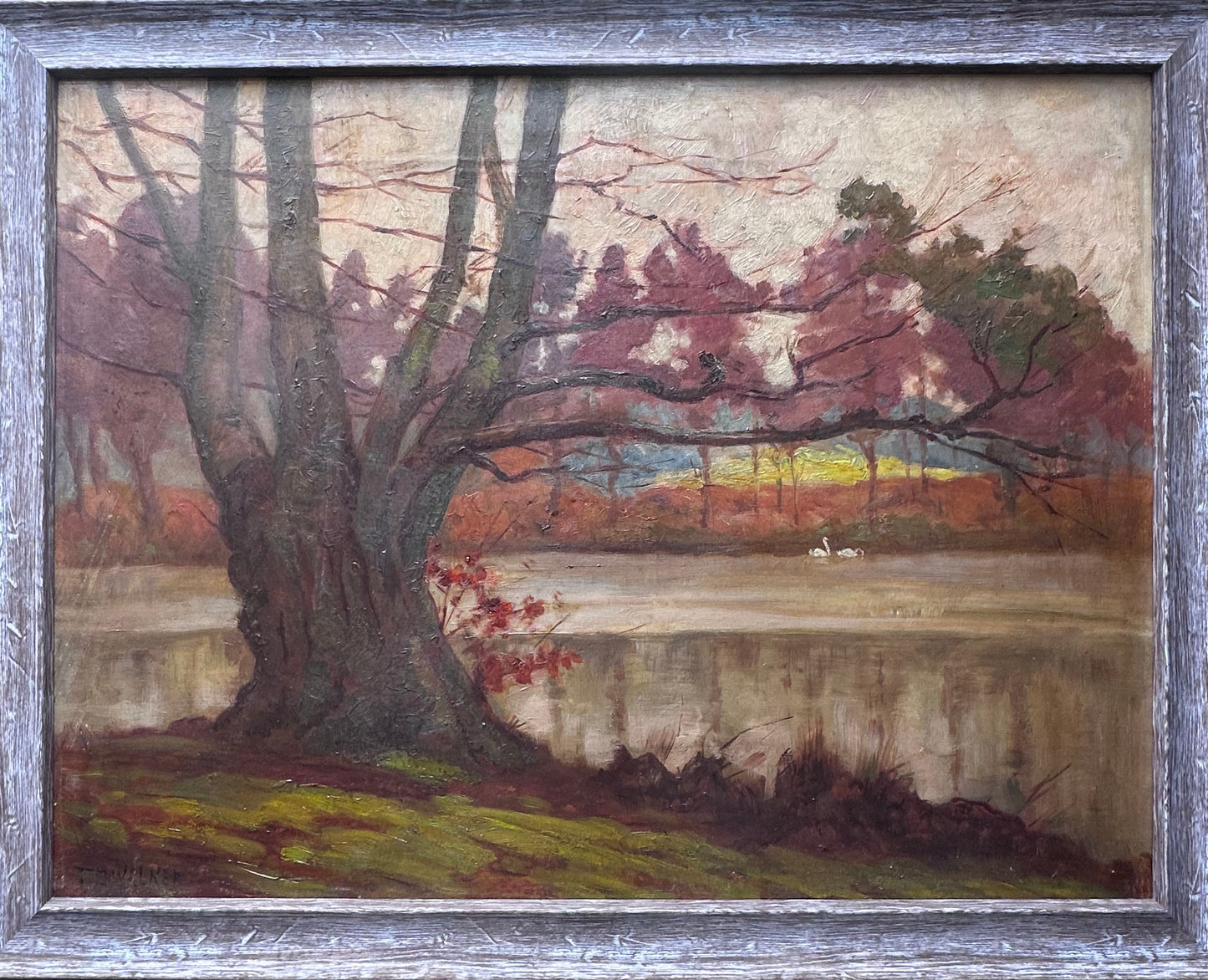 Thomas Bond Walker (1861-1933), Swans on the River