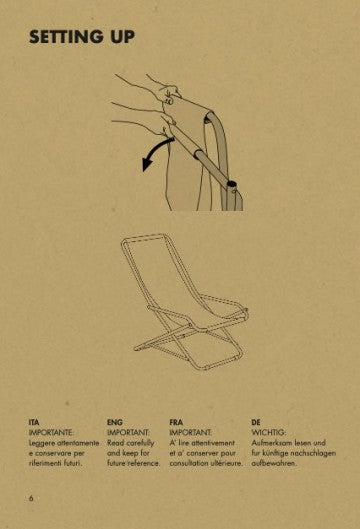 'Dondolina' deckchair from Fiam, dark blue