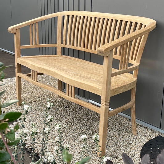 'Betawi' two seater teak garden bench (120cm)