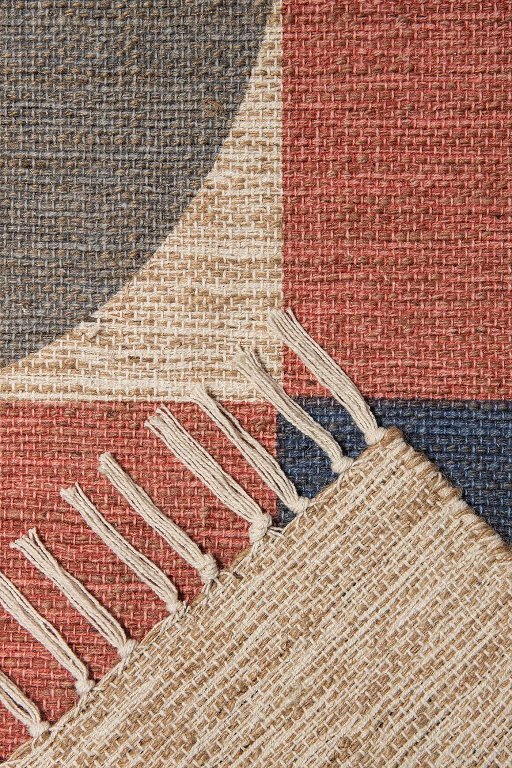 'Retro' rug 150cm x 90cm (blue, grey, red)