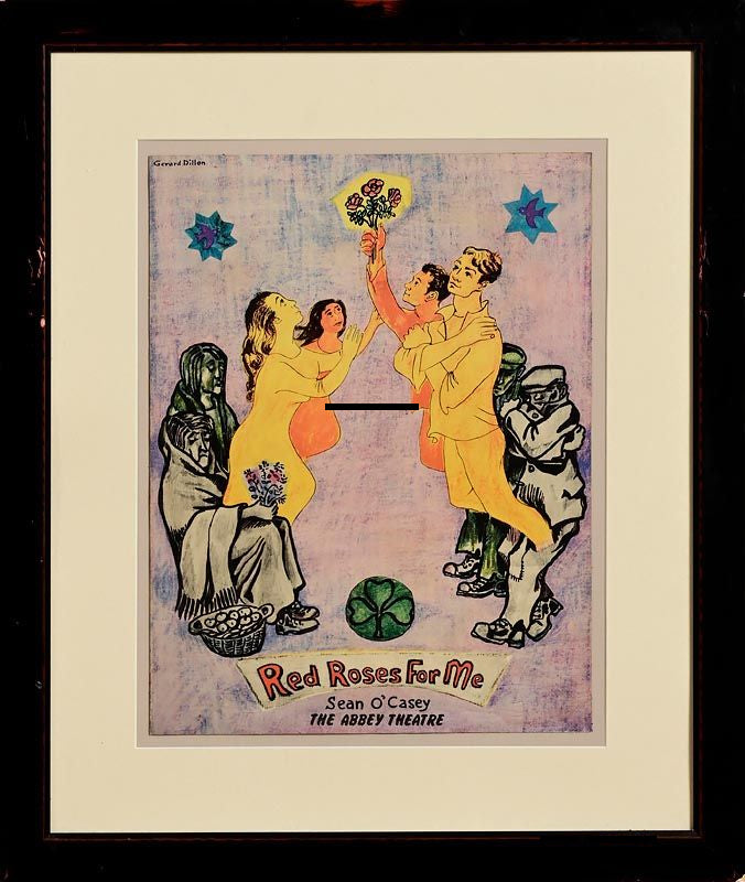 Red Roses for Me, Abbey Theatre. Original poster by Gerard Dillon, 1967