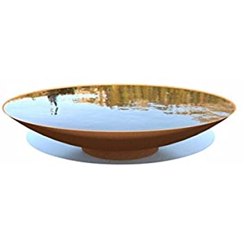Corten steel water bowl, 100cm wide x 230deep