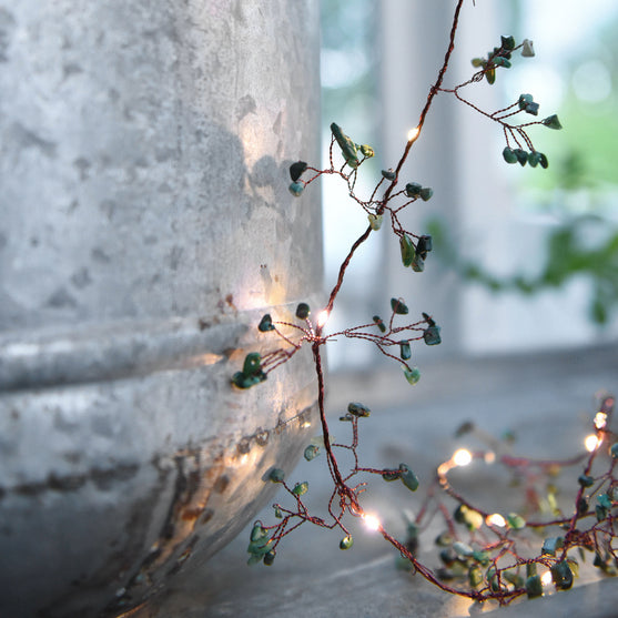 Green 'Gemstone' lights, mains, 5 metres