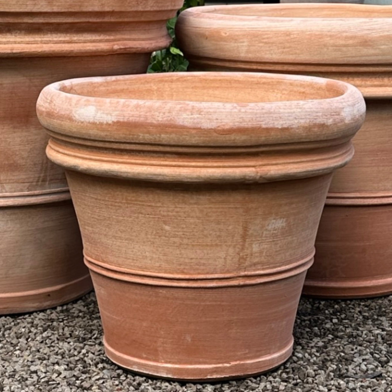 Italian terracotta 'Double Border' pot, 3 sizes
