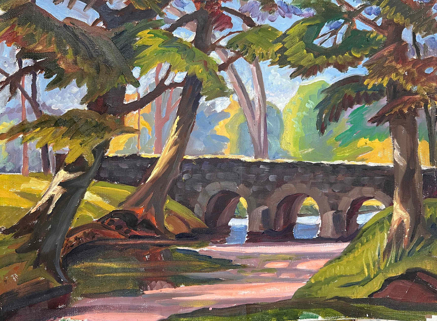 Arthur Buchman (1904-1986), Bridge & Rive scene