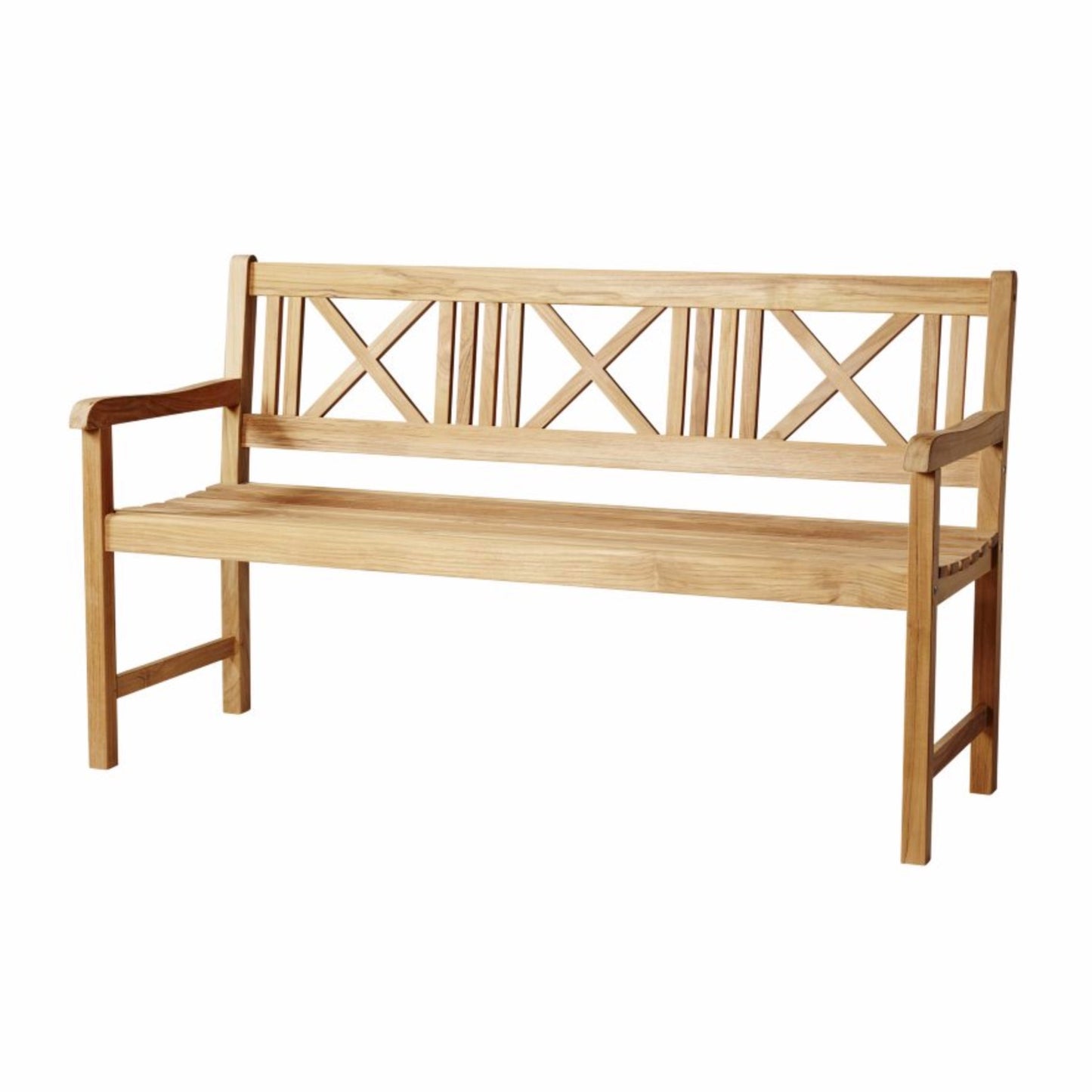 'Rosenborg' 3-seater teak garden bench (150cm)