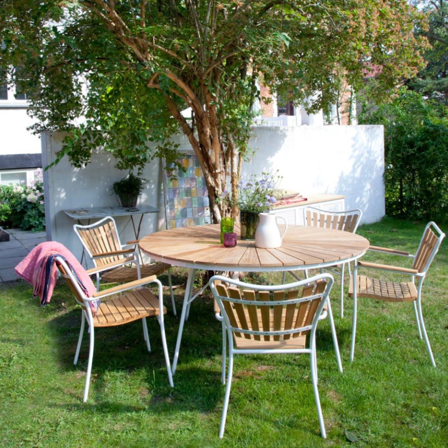 'Ellen' garden furniture set: 130cm table with 5 chairs