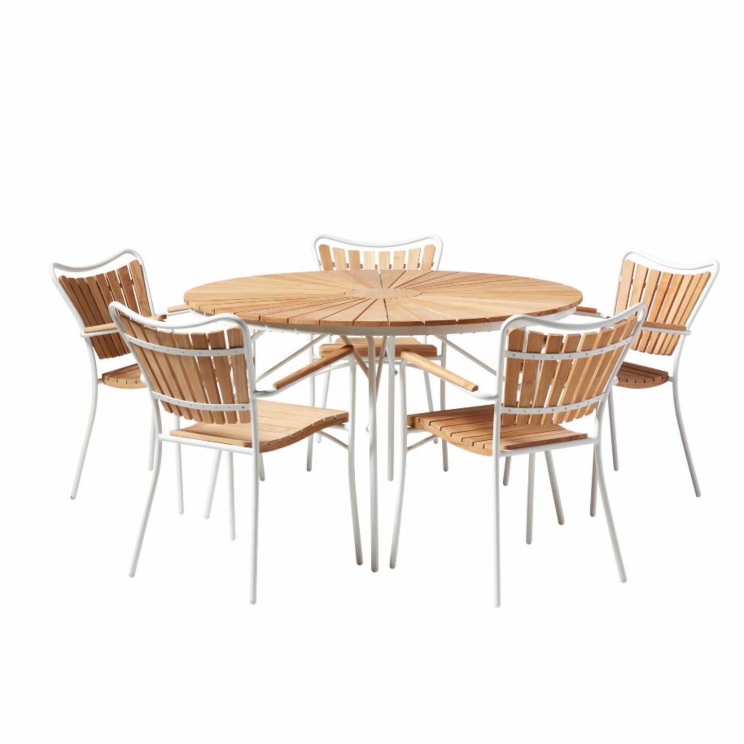 'Ellen' garden furniture set: 130cm table and 5 chairs