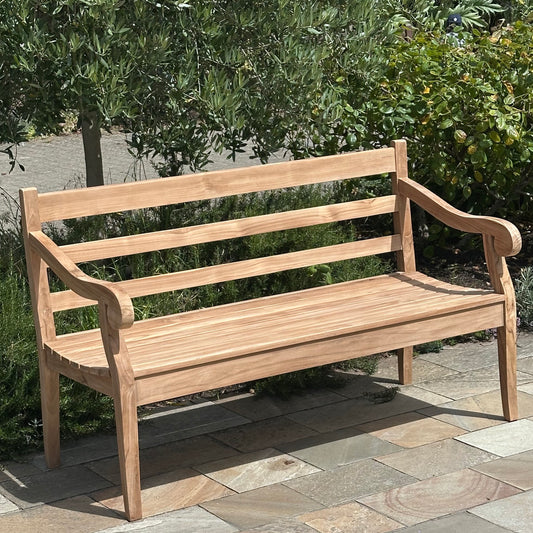 'Hamburg' garden bench, solid teak (120 or 150cm)