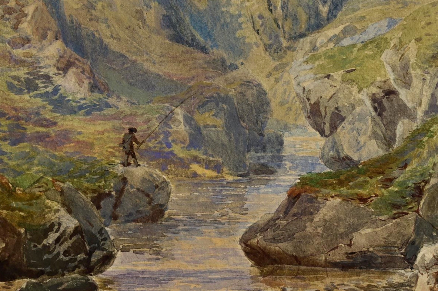 John Faulkner RHA (1835-1894), Fisherman in Wooded Valley