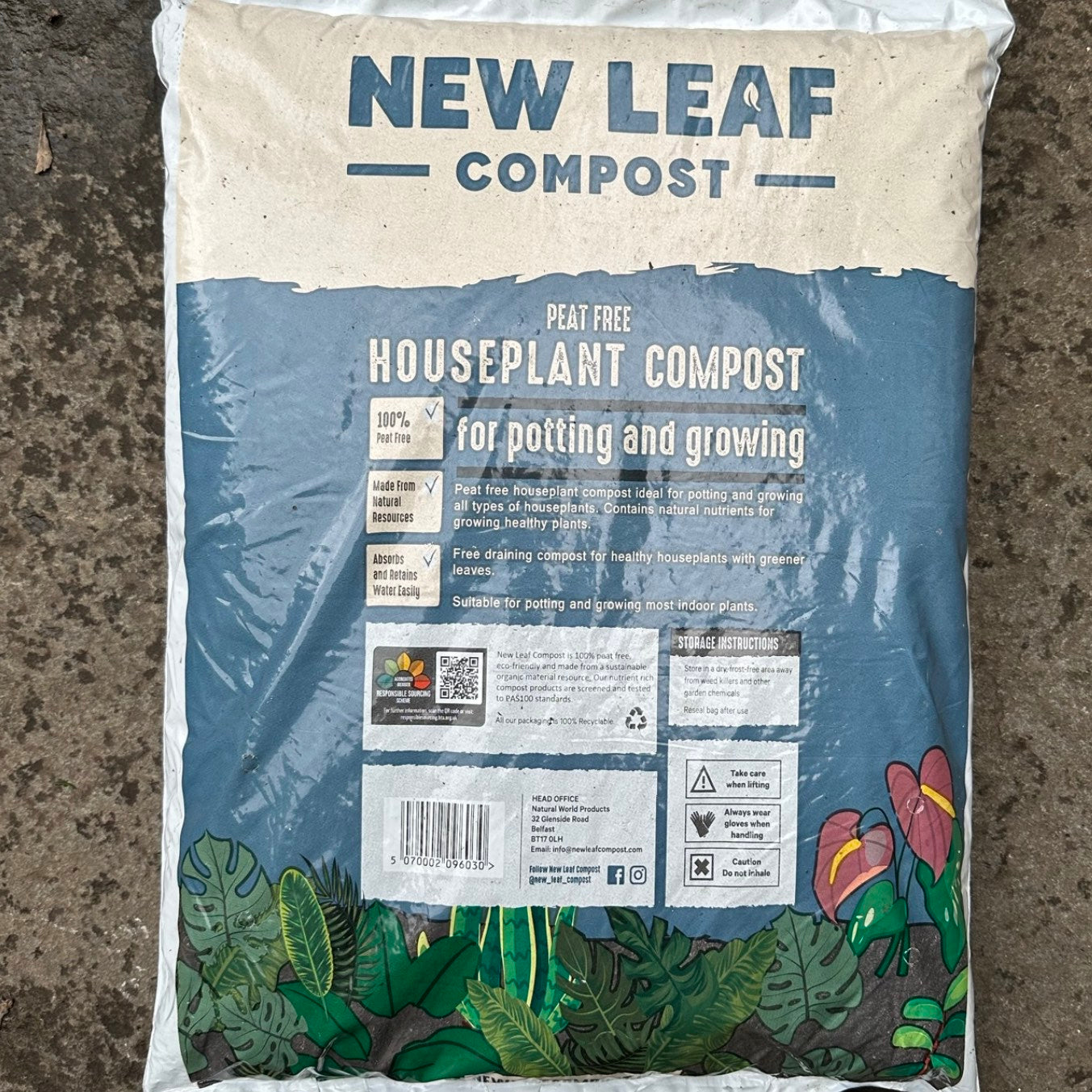 Houseplant compost, peat free, 10 litres