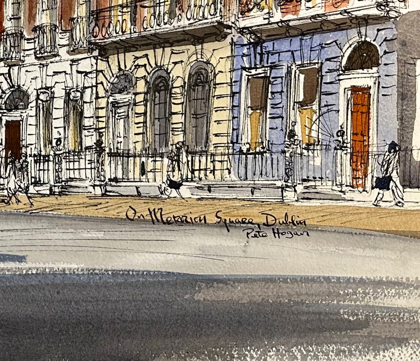 Pete Hogan, Merrion Square looking towards Clare Street (1980s)