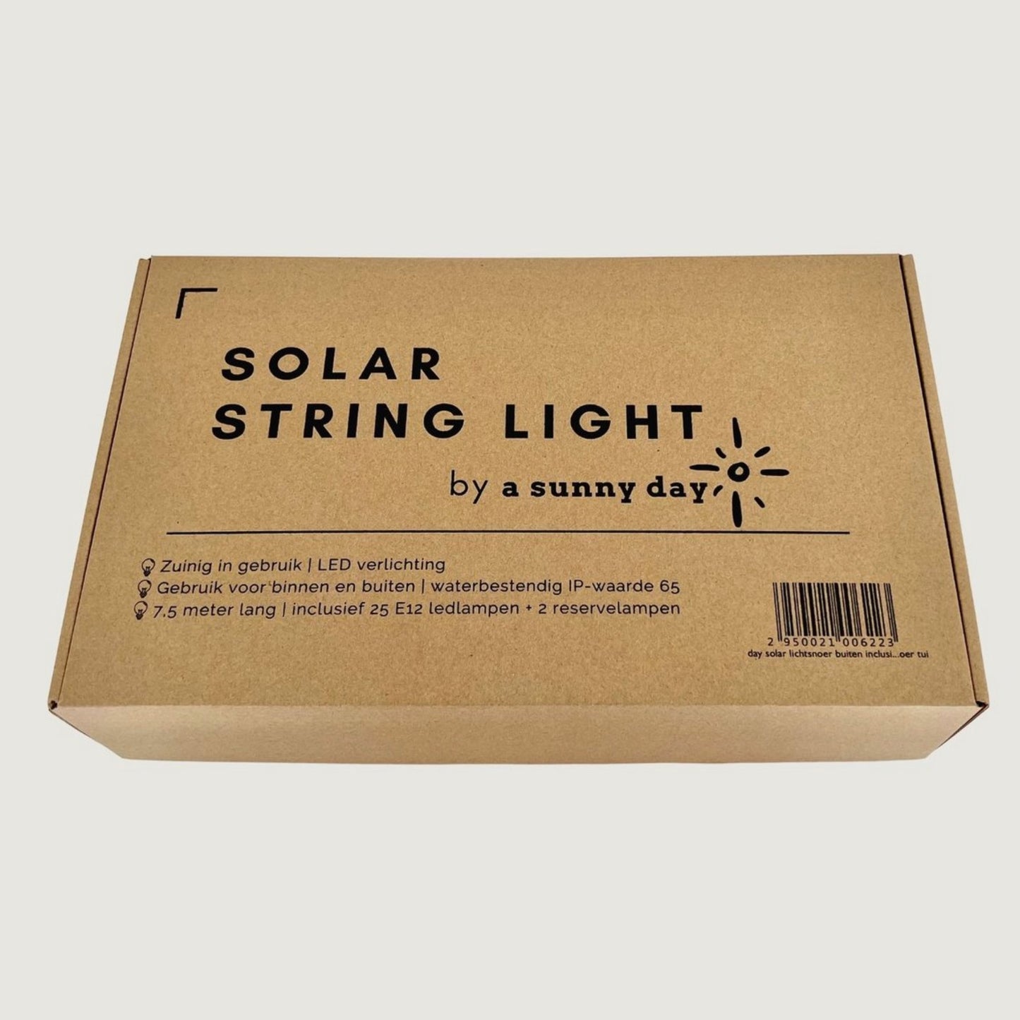 Solar string lights, 25 warm white bulbs, 7.5m length