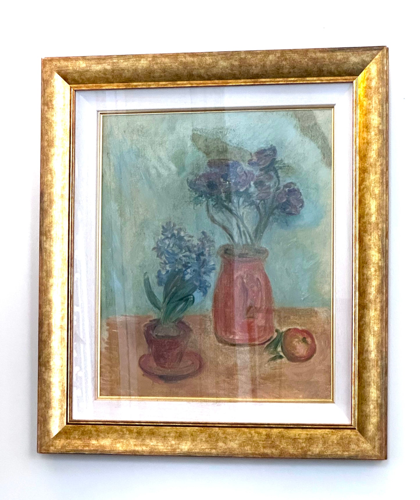 Stella Steyn (1907-1987), Still LIfe of Hyacinth, Anemone and Apple