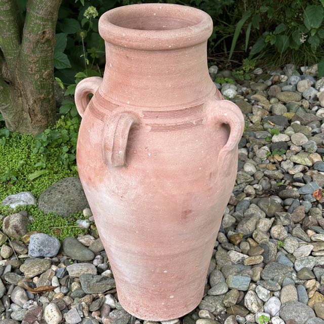 Terracotta urn / vase with 4 handles
