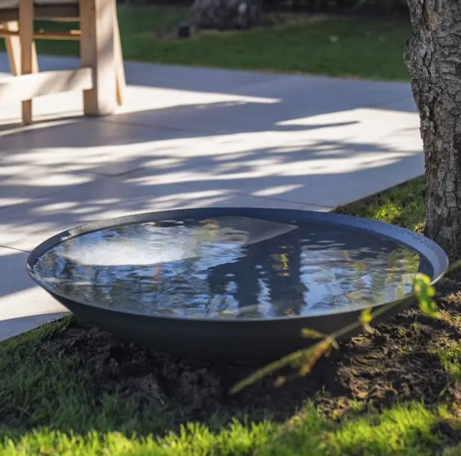 Galvanised steel water bowl, 100cm wide x 23cm deep