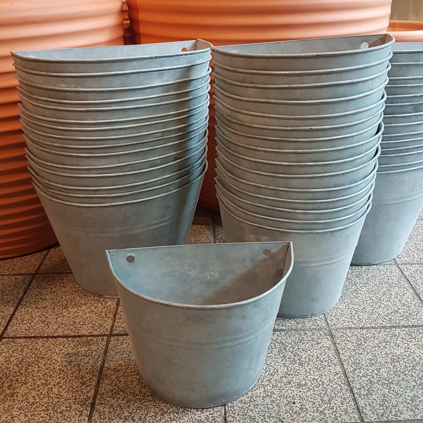 Zinc wall planter, 2 sizes