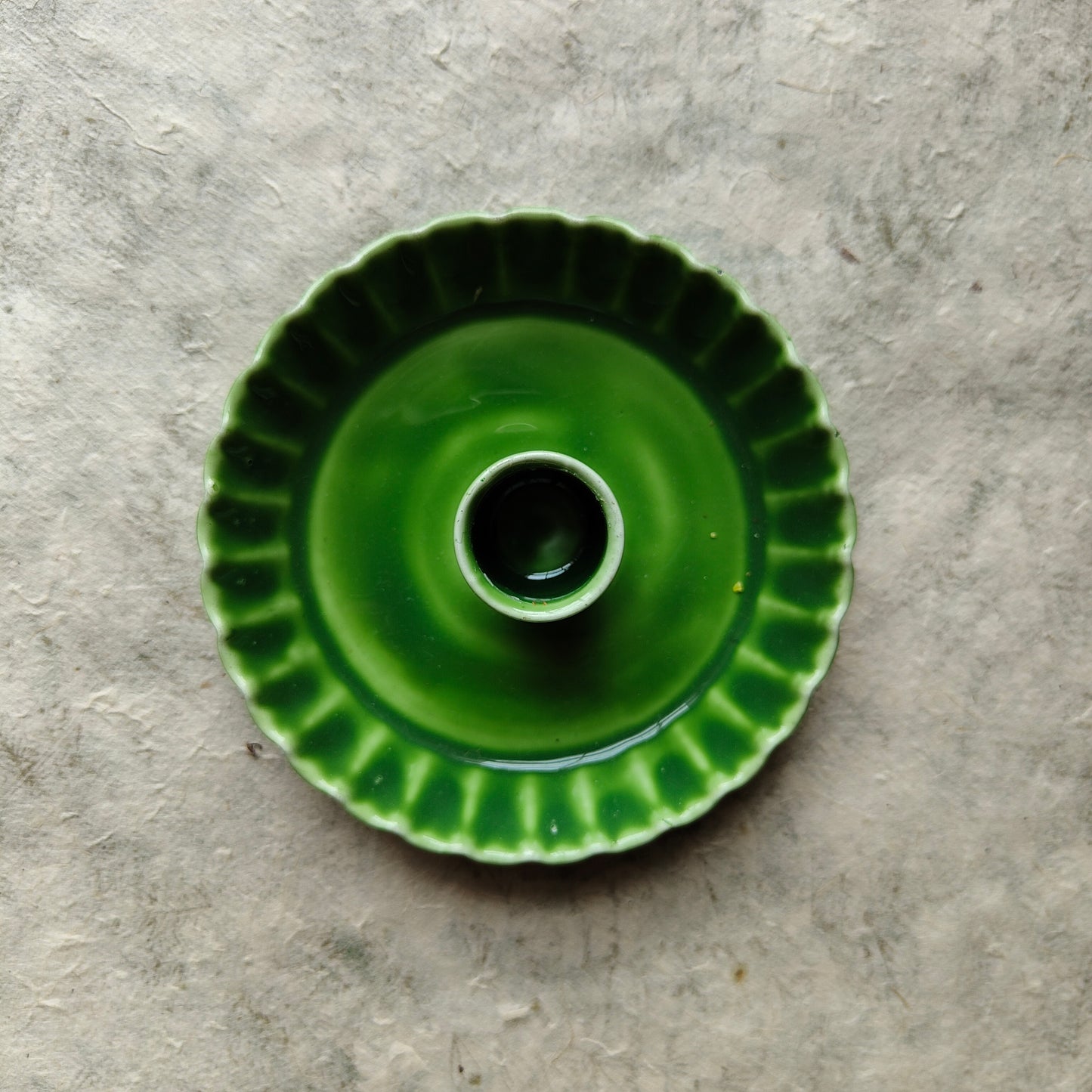 Candle holder, enamel (forest green)