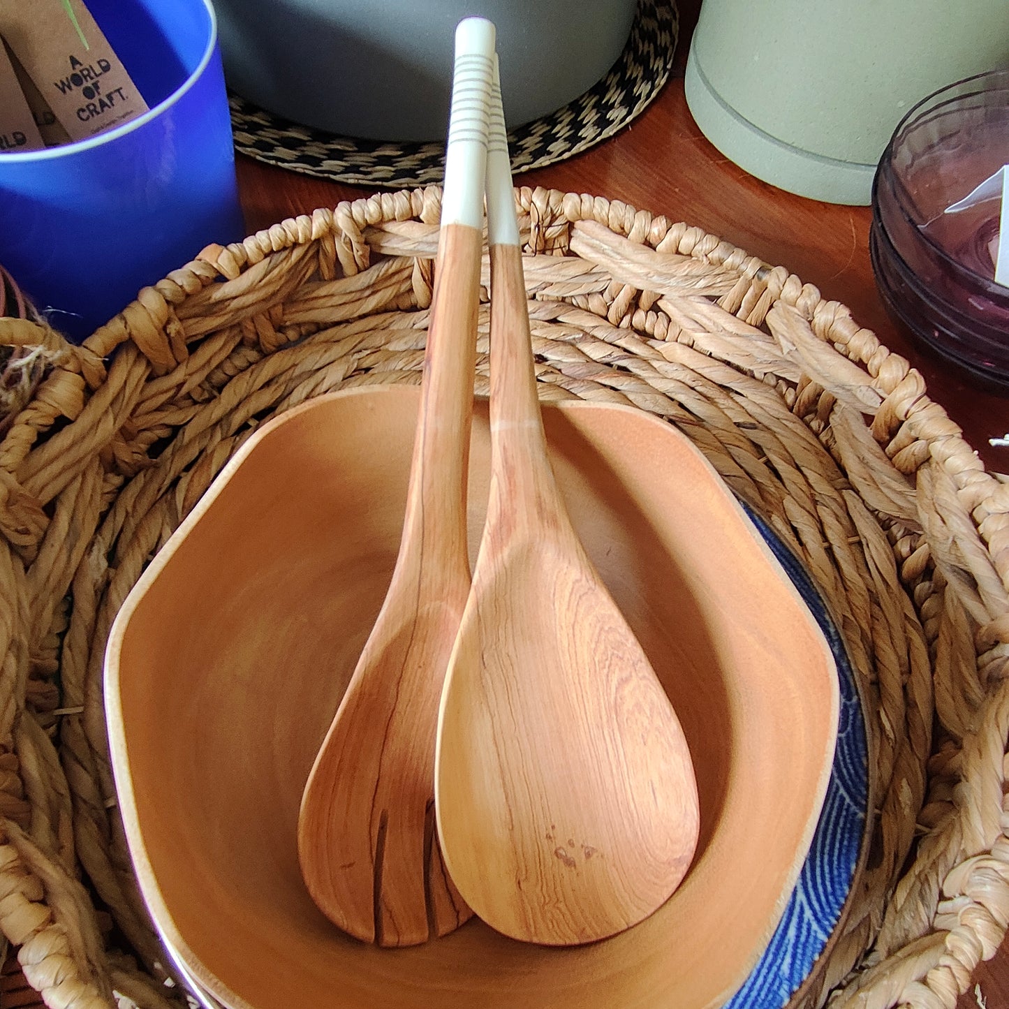 Salad servers, walnut