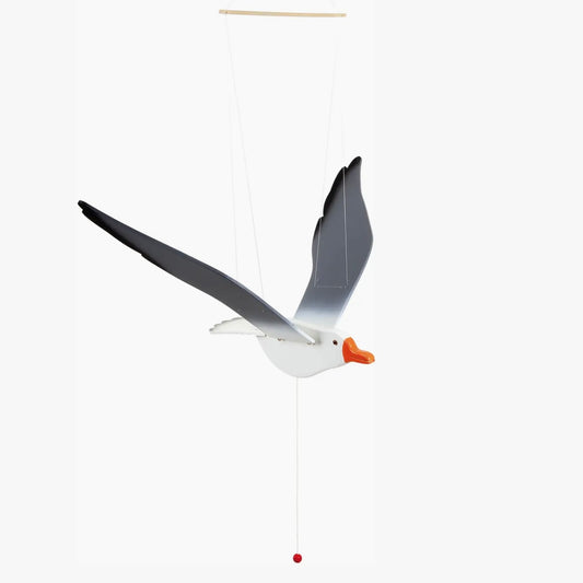Swinging seagull hanging mobile