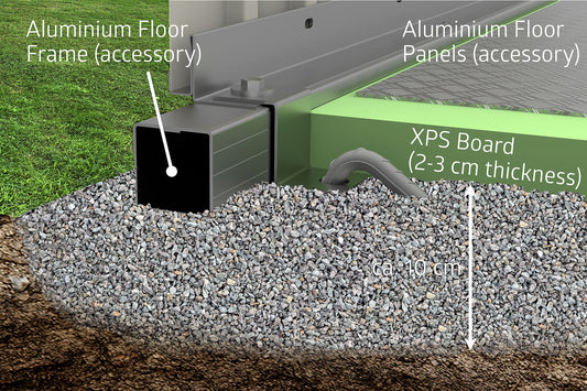 Aluminium floor frame for Biohort sheds