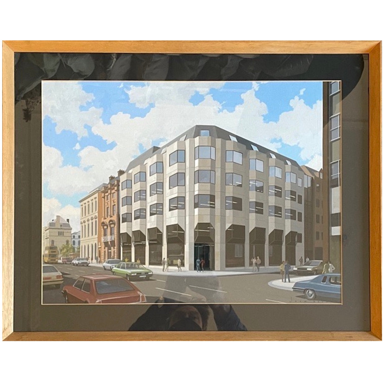 Jock Bevan, Central Bank new buildings on Dame Street from College Green (1970)