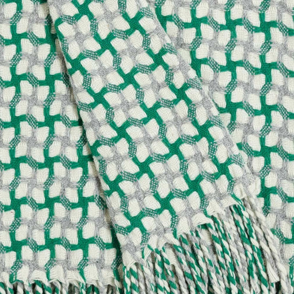 Burel 'Gathering' blanket, emerald