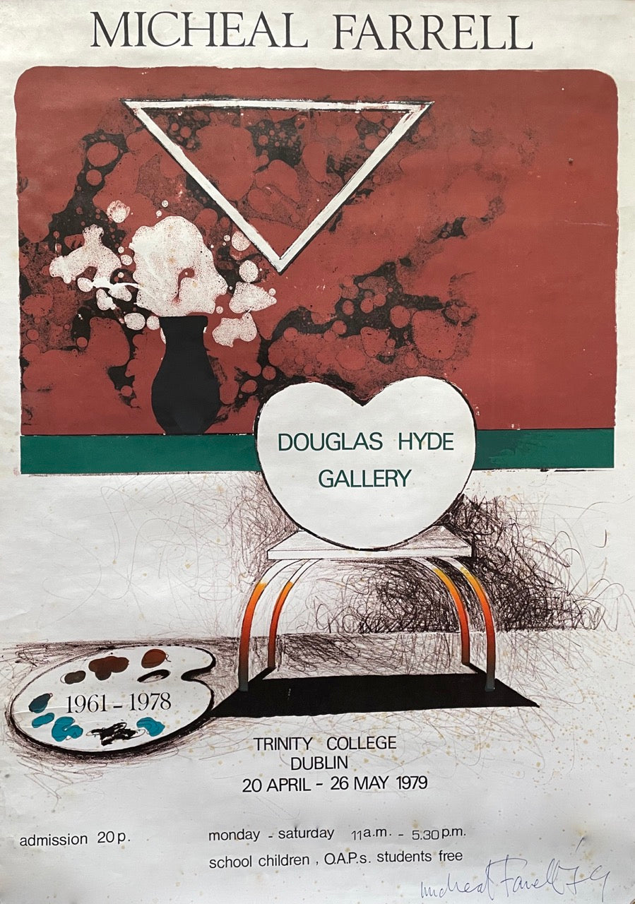 Michael Farrell, Doughlas Hyde exhibition poster, 1979