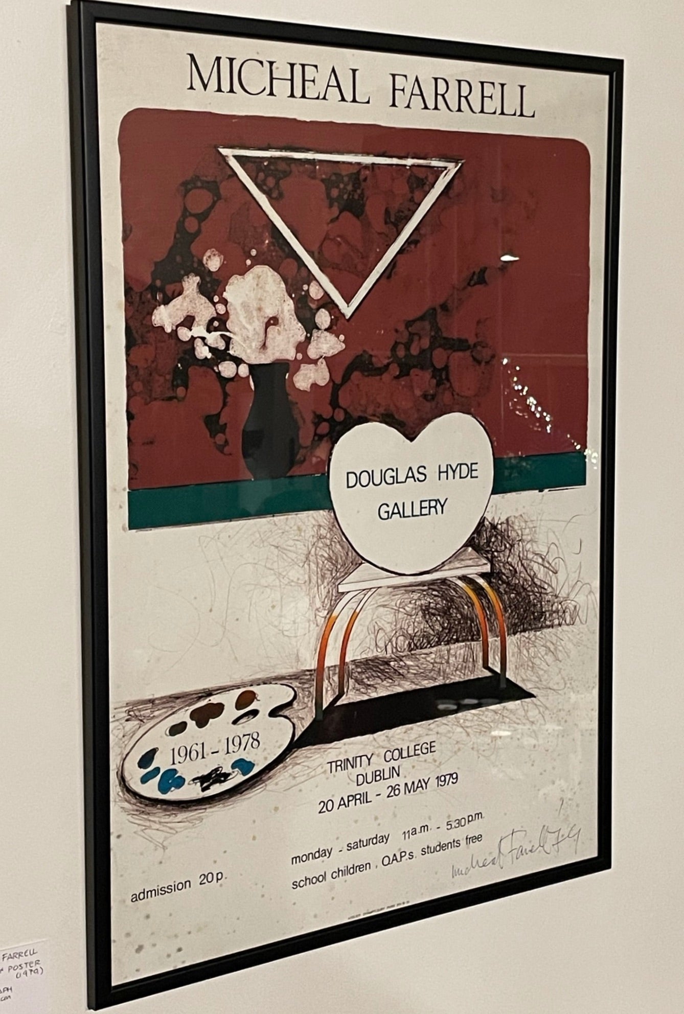 Michael Farrell, Doughlas Hyde exhibition poster, 1979